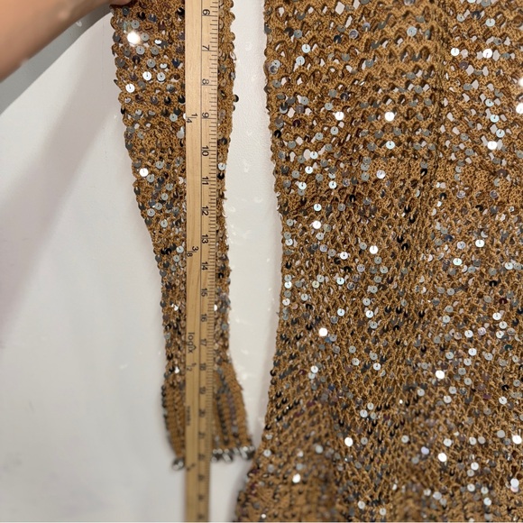 Retrofête Sequin Crochet Shell Embellished Dress Crochet Beach Dress bikinicover - Picture 7 of 9